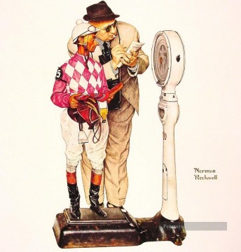 Norman Rockwell Painting - weighing in 1958 Norman Rockwell